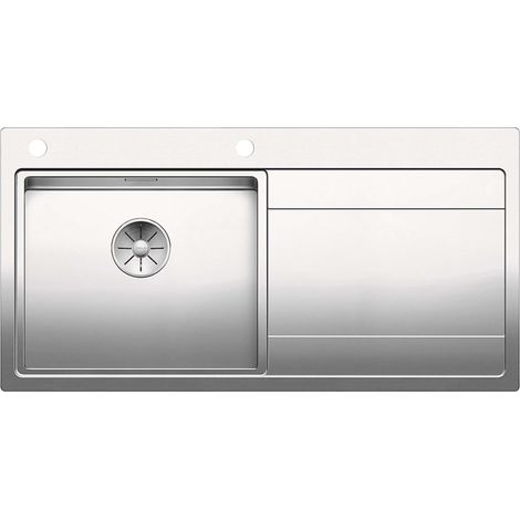 Blanco Divon II - Spülbecken, 100x51 cm, mit Abtropffläche und Exzenterbedienung, Edelstahl 521659 (1/4)