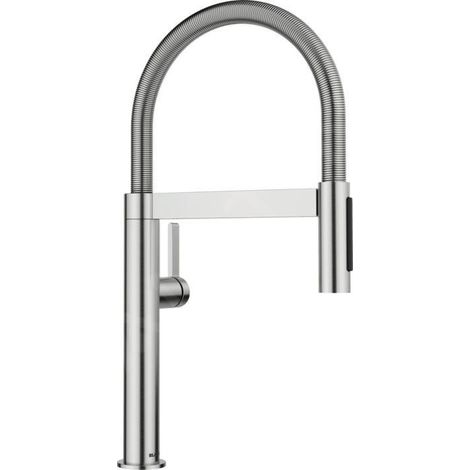 Blanco – Mitigeur de lavabo avec bras flexible et douchette – Acier inoxydable – Hauteur sous bec 200mm – Cartouche céramique – 527467 (1/2)