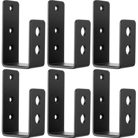6 Pcs Support Barricade Porte en U Plate 2x4 Pour garage et atelier, verrouillage sécurisé. Serrure métal robuste, montage facile. (1/5)