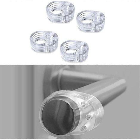 Lot de 4 butées de porte transparentes en gel de silice pour poignées de porte, protection murale et de meubles (1/5)