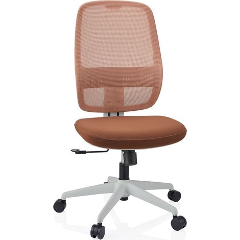 Bürostuhl / Drehstuhl Minoro W Sitz Stoff / Rücken Netzstoff weiß / braun hjh OFFICE (1/5)
