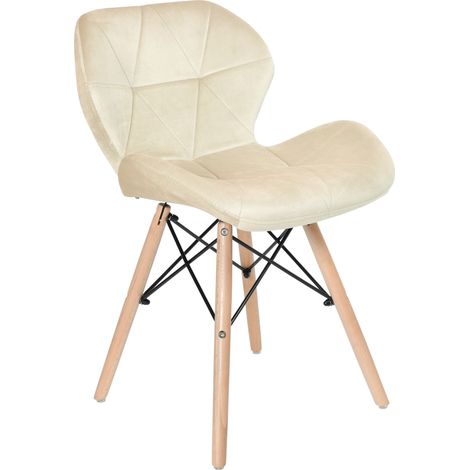 Poltrona imbottita MURET VELVET, velluto beige
