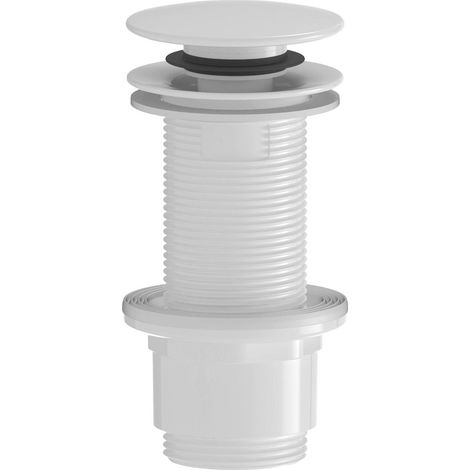 Bonde de lavabo 5/4", clic-clac, gros bouchon, 10-80mm, ABS/blanc (1/3)