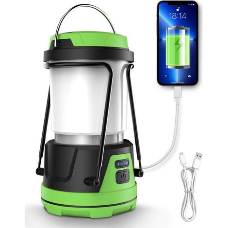 [NEVER USED] Rechargeable LED Camping Lamp, 1000 Lumens, 5 Modes, IPX5 Waterproof, 360° Surround Lighting, Hanging Function, Ideal for Outdoor Activities