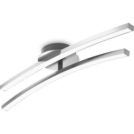LED 12W, 2 platines LED dont 1 orientable, 960Lm, 3000K blanc chaud, lampe plafond en métal pour salon salle à manger cuisine(Aluminium) (1/5)