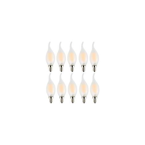 E14 LED-Filamentlampe, 10er-Pack, 4 Watt Leistungsaufnahme (entspricht 40 W Glühlampe), 2700 K warmweiß, 400 lm, 360° Abstrahlwinkel – Crezuo