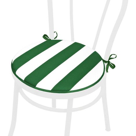Cuscino Sedia Rotondo Morbido Coprisedia Giardino Cucina Universale Lavabile 100% Made In Italy - Verde