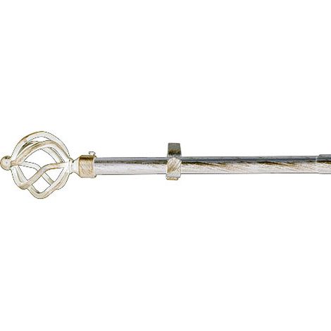 Bastone per Tende Estensibile in Metallo Ø 19 mm. Estensibile 1,1/2,0 Metri Avorio Oro Ananas Senza Anello