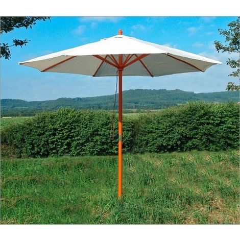 Holz Sonnenschirm Gartenschirm Strandschirm Schirm Sonnenschutz 2,7m Farbauswahl