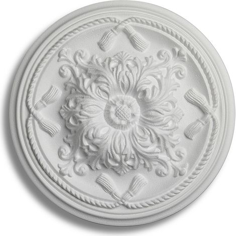 DECOSA Rosace Esmeralda Ø 45 cm - polystyrène - blanc - 3 pces