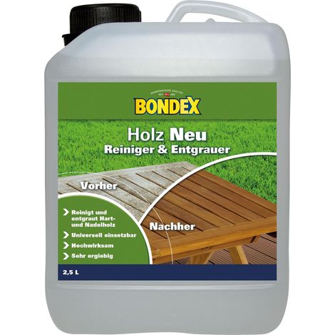 Bondex Holz Neu 2,5 l, farblos Holzreiniger Holzentgrauer Aussen (1/2)