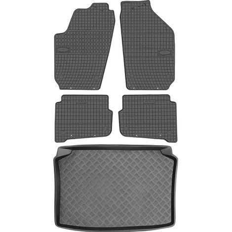 Set di tappetini in gomma per auto e tappetino per bagagliaio per Volkswagen Polo IV Hatchback dal 2002 al 2009.