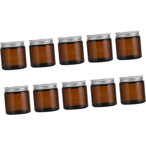 10pièces Pot à Bougie Verre Vide Pratique Coupelle Verre Pour Fabrication De Bougies Avec Couvercle Aluminium (1/5)