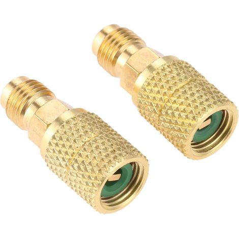 2Pcs R410A Straight Swivel Adapters, Brass R410A Mini Split Adapters 5/16’’ SAE Female x 1/4’’ SAE Male Quick Couplers Thread for Mini Split System A/C, HVAC and Refrigeration Service