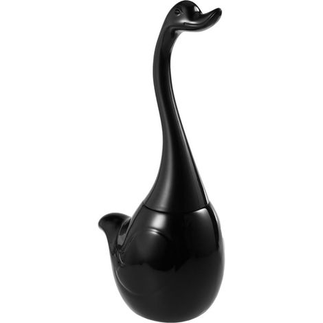 Moderne Klobürste Schwan Design mit Langem Griff et Spritzschutz aus Kunststoff Keramik (1/5)
