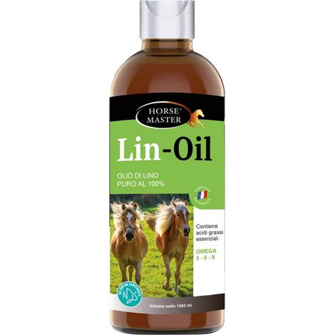 Olio di Lino Lin-Oil mangime complementare con acidi grassi essenziali Omega 3-6-9 per cavalli che soffrono di coliche