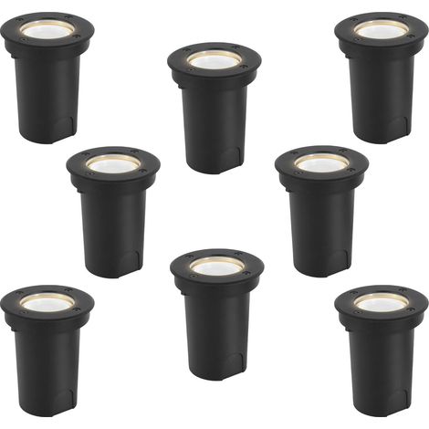 TolleTour 8x 3W Bodenleuchte Schwenkbar IP65 Außen LED Bodeneinbaustrahler Bodenstrahler Bodenlampe Neutralweiß - Schwarz Gehäuse