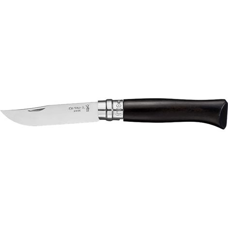 Opinel N°8 Ébène - Lame finition poliglace et manche en Ébène (1/4)