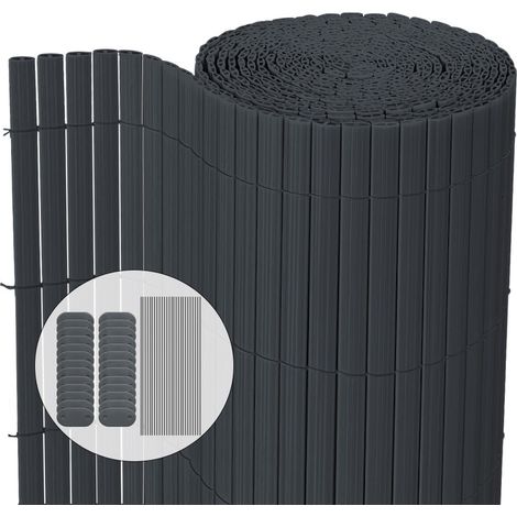 VOUNOT® PVC Sichtschutzmatte 100x500 cm, Sichtschutz für Balkon Terrasse, Grau