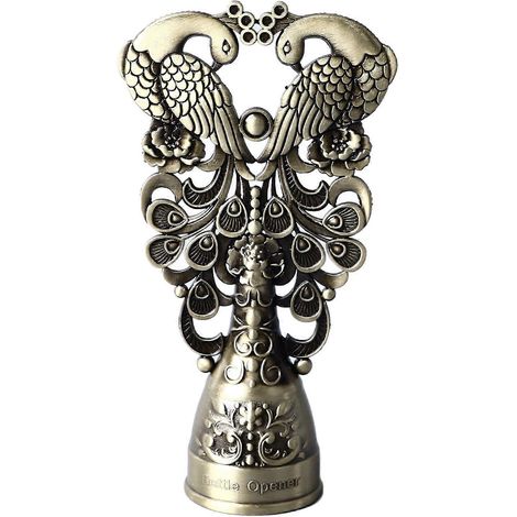 Ouvre-bouteille vintage en métal antidérapant, épais et décoratif, pour bar ou restaurant, couleur bronze. (1/4)