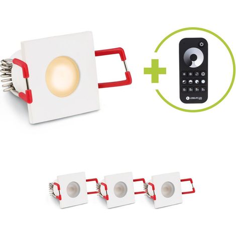 Einbaustrahler Mini Livorno eckig 3W 2700K IP65 - Farbe: weiß - Anzahl: 4x (1/5)