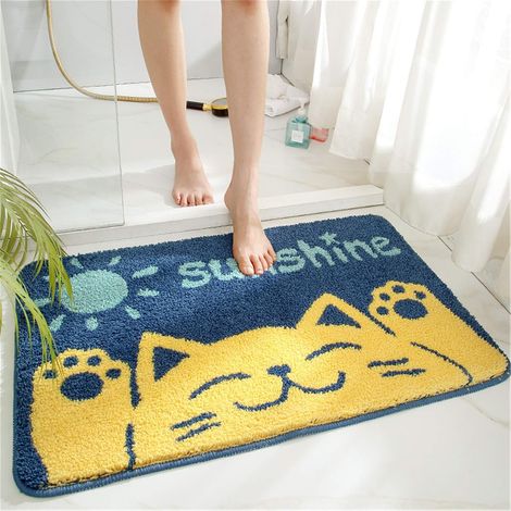 Joli tapis de bain, antidérapant, ultra doux, en microfibre lavable et absorbant. (1/3)