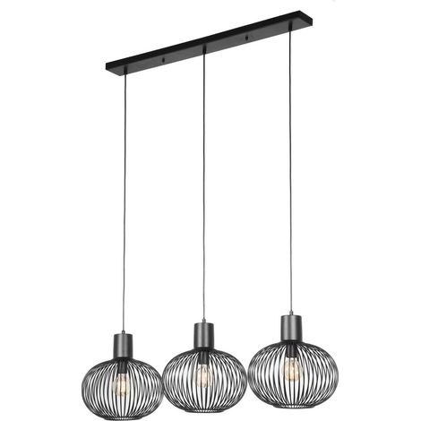 Lampada a sospensione loft nera metallo Gila Trio 3xE27 (1/5)