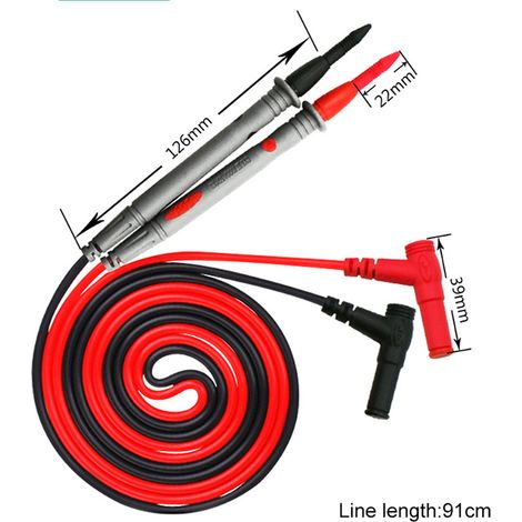 Sonde de test multimètre universelle haute précision, pointes fines électriques pour multimètre, jeu de 2, 20A, mesure fiable