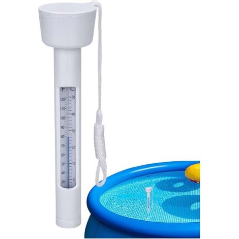 Thermomètre Pour Piscine, Thermomètre Flottant Facile À Lire Avec Corde, Accessoire pour Piscine Flottant 0-50℃ pour Spa Étangs Aquariums Maison Bassins et Sources Chaudes (1/4)