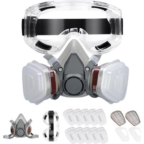 kit gamme pro de protection – Masque respiratoire avec lunettes de protection 20 filtres (1/5)