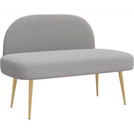 Upholstered Bench with Backrest Light grey 110 x 60 x 76 cm vidaXL