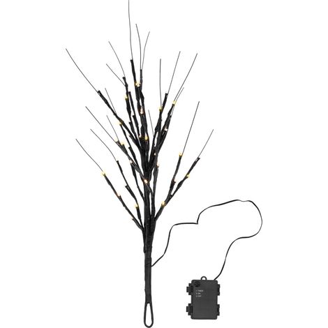 LED Lichterzweig 60 cm für Außen und Innen Batterie betrieben - 54 LED - Deko Baum warm weiß beleuchtet mit Timer - Weihnachten Advent Winter Deko Beleuchtung für Garten