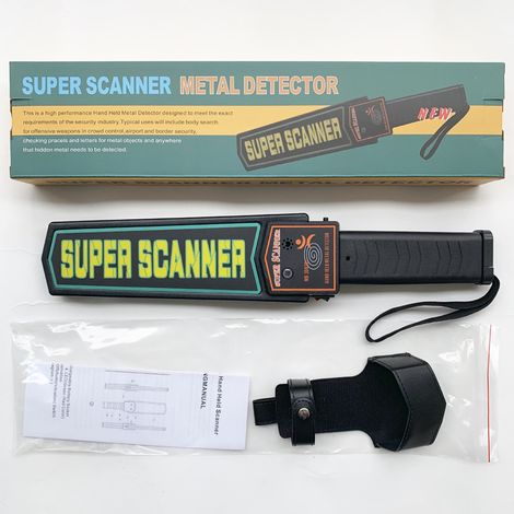 Scanner de métaux portable, détecteur de sécurité à 2 interrupteurs pour salles d'examen, écoles et hôpitaux. Piles non incluses. (1/5)
