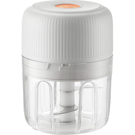 Hachoir à ail électrique, hachoir alimentaire rechargeable par USB de 250 ml, mini-robot culinaire portable (blanc) (1/5)