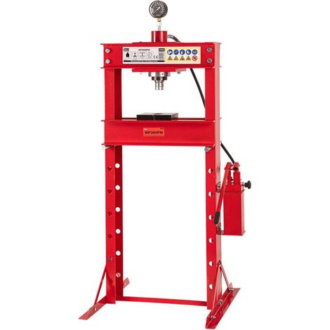 Dema – Presse hydraulique 30 T – Manomètre intégré – Zone de travail 910 mm – Pression réglable pour ateliers et garages