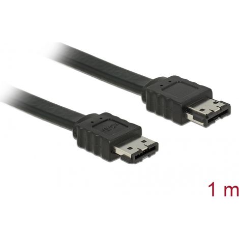Delock Cable eSATA 3 Gb/s hembra  eSATA hembra de 1 m negro