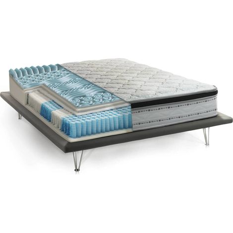 Talamo Italia Materasso singolo Laila, Sfoderabile in Memory Foam+Gel e Molle insacchettate, 100% Made in Italy, Anti acaro e Anallergico, Cm 90x190h27, con imballo rinforzato