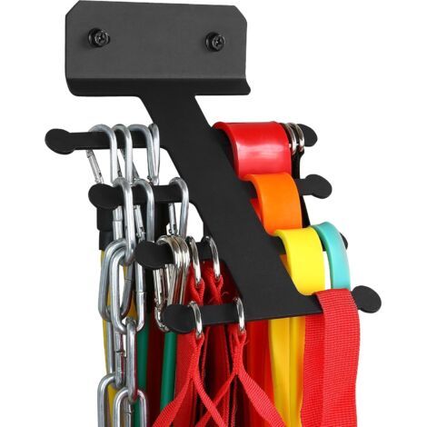 BUNTHAUS Support de rangement pour bandes de résistance pour équipement de gym, bandes de traction, corde à sauter, support de rangement pour salle de sport à domicile (1/4)