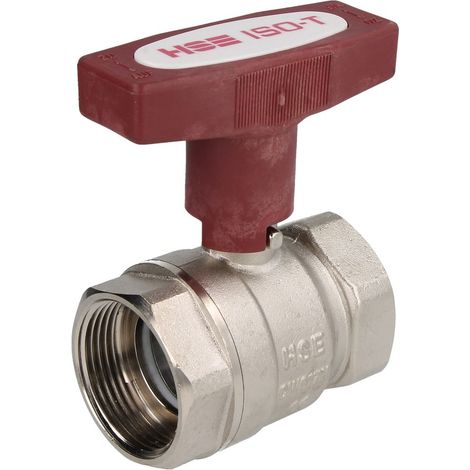 Robinet à bille en laiton 1 1/4'' FF avec poignée ISO-T PN25