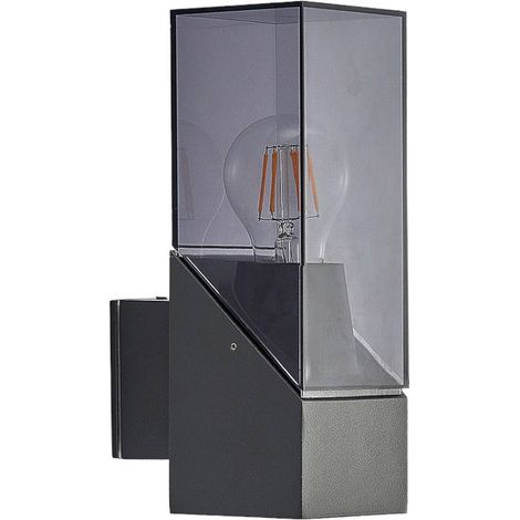 Lucande Lámpara de pared exterior 'Fiola' en Negro Aluminio