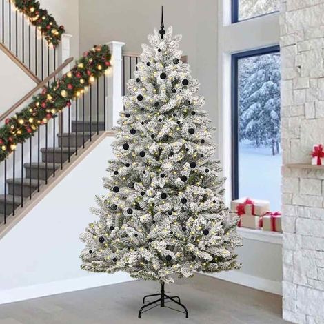 Künstlicher Weihnachtsbaum Grün und Weiß 300 cm PVC und Metall (1/5)