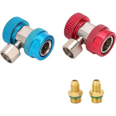 Adaptateur de connexion rapide R134a, kit de conversion de tuyaux de dosage pour collecteur de climatisation réglable professionnel 1/4 pouce (1/5)