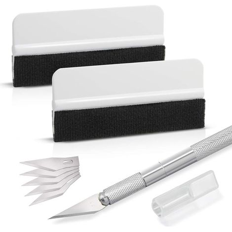 Kit de Raclettes Accessoires Voiture, avec raclette en feutre, couteau pour passe-temps pour Application ou Raclage avec Cutter et Raclettes plastique (1/5)