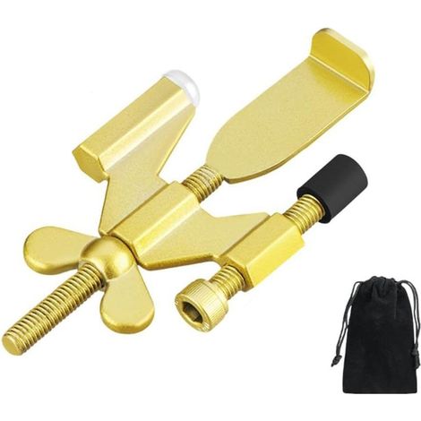 Butée de porte portable et réglable - Idéale pour la sécurité des chambres d'hôtel, pour portes s'ouvrant vers l'intérieur - 1 pièce, couleur or (1/5)