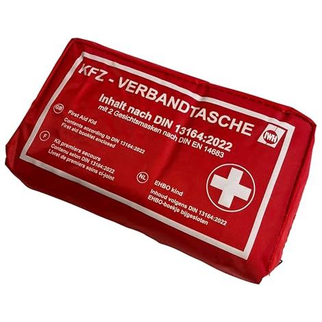 IWH 023511 TROUSSE DE PREMIERS SECOURS POUR VOITURE ROUGE DIN 13164:2022