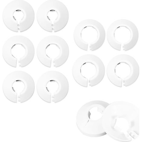 Lntyq 20 Pièce Rosaces Simples de Radiateur,Rosace Radiateur, Cache Tuyau Radiateur,Cache Tuyau pour Radiateur, Couvercle de Trou Mural Sol,pour Chauffage, Couvercle,12/16/20/25/32mm, Blanc
