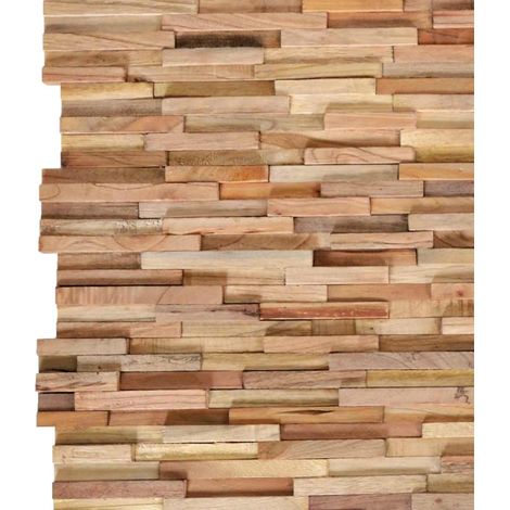 vidaXL Paneles de revestimiento de pared 3D 10 uds madera teca 1,08 m² (1/2)