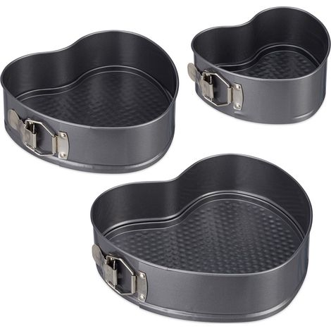 Herzförmige Springform – 3er-Set – Kuchenform – 3 Größen – Antihaftbeschichtung – Stahl (1/5)