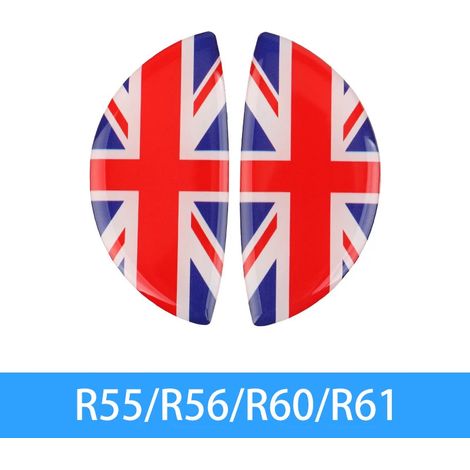 (Drapeau bleu et rouge) 2 poignées de porte de voiture anti-rayures, autocollant de protection stéréo 3D, compatibles avec BMW MINI ONE Cooper S CLUBMAN R55 R56 R60 R61 (1/4)
