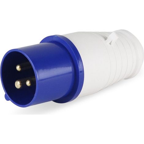 Fiche mâle industrielle, IEC, 16A, 2P+T, 220V, IP44 (1/4)